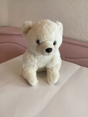 Fahlo White Polar Bear Cub Sitting Plush stuffed Animal 10” Soft White Teddy
